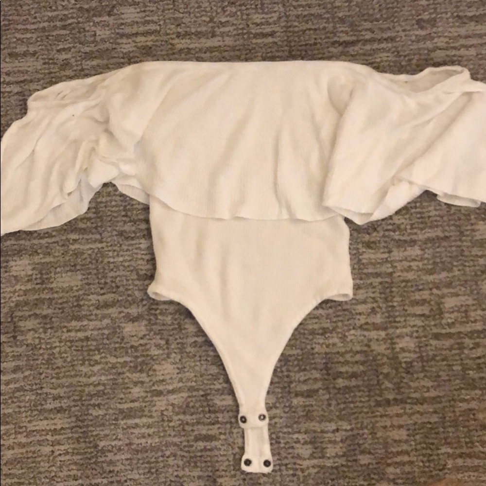 White off the shoulder bodysuit